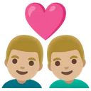 Couple with Heart: Man, Man, Medium-Light Skin Tone
