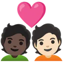 Couple with Heart: Person, Person, Dark Skin Tone, Light Skin Tone