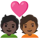 Couple with Heart: Person, Person, Dark Skin Tone, Medium-Dark Skin Tone