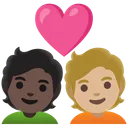 Couple with Heart: Person, Person, Dark Skin Tone, Medium-Light Skin Tone