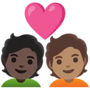 Couple with Heart: Person, Person, Dark Skin Tone, Medium Skin Tone