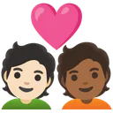 Couple with Heart: Person, Person, Light Skin Tone, Medium-Dark Skin Tone