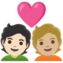 Couple with Heart: Person, Person, Light Skin Tone, Medium-Light Skin Tone