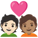 Couple with Heart: Person, Person, Light Skin Tone, Medium Skin Tone