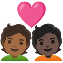 Couple with Heart: Person, Person, Medium-Dark Skin Tone, Dark Skin Tone