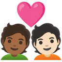 Couple with Heart: Person, Person, Medium-Dark Skin Tone, Light Skin Tone