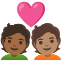 Couple with Heart: Person, Person, Medium-Dark Skin Tone, Medium Skin Tone