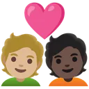 Couple with Heart: Person, Person, Medium-Light Skin Tone, Dark Skin Tone