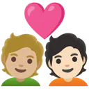 Couple with Heart: Person, Person, Medium-Light Skin Tone, Light Skin Tone
