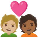 Couple with Heart: Person, Person, Medium-Light Skin Tone, Medium-Dark Skin Tone