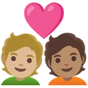 Couple with Heart: Person, Person, Medium-Light Skin Tone, Medium Skin Tone