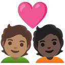 Couple with Heart: Person, Person, Medium Skin Tone, Dark Skin Tone