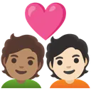 Couple with Heart: Person, Person, Medium Skin Tone, Light Skin Tone