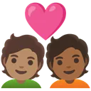 Couple with Heart: Person, Person, Medium Skin Tone, Medium-Dark Skin Tone