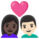 Couple with Heart: Woman, Man, Dark Skin Tone, Light Skin Tone