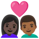 Couple with Heart: Woman, Man, Dark Skin Tone, Medium-Dark Skin Tone