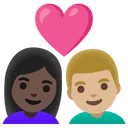 Couple with Heart: Woman, Man, Dark Skin Tone, Medium-Light Skin Tone
