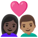 Couple with Heart: Woman, Man, Dark Skin Tone, Medium Skin Tone