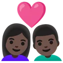 Couple with Heart: Woman, Man, Dark Skin Tone