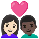 Couple with Heart: Woman, Man, Light Skin Tone, Dark Skin Tone