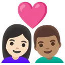 Couple with Heart: Woman, Man, Light Skin Tone, Medium Skin Tone