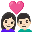 Couple with Heart: Woman, Man, Light Skin Tone