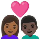Couple with Heart: Woman, Man, Medium-Dark Skin Tone, Dark Skin Tone