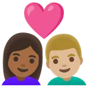 Couple with Heart: Woman, Man, Medium-Dark Skin Tone, Medium-Light Skin Tone