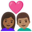 Couple with Heart: Woman, Man, Medium-Dark Skin Tone, Medium Skin Tone