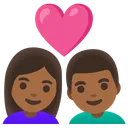 Couple with Heart: Woman, Man, Medium-Dark Skin Tone
