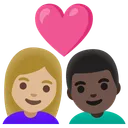 Couple with Heart: Woman, Man, Medium-Light Skin Tone, Dark Skin Tone
