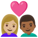 Couple with Heart: Woman, Man, Medium-Light Skin Tone, Medium-Dark Skin Tone