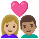 Couple with Heart: Woman, Man, Medium-Light Skin Tone, Medium Skin Tone