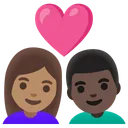 Couple with Heart: Woman, Man, Medium Skin Tone, Dark Skin Tone