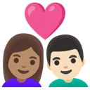 Couple with Heart: Woman, Man, Medium Skin Tone, Light Skin Tone