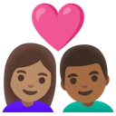 Couple with Heart: Woman, Man, Medium Skin Tone, Medium-Dark Skin Tone