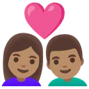 Couple with Heart: Woman, Man, Medium Skin Tone