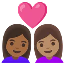 Couple with Heart: Woman, Woman, Medium-Dark Skin Tone, Medium Skin Tone