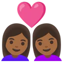 Couple with Heart: Woman, Woman, Medium-Dark Skin Tone