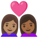 Couple with Heart: Woman, Woman, Medium Skin Tone, Medium-Dark Skin Tone