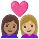 Couple with Heart: Woman, Woman, Medium Skin Tone, Medium-Light Skin Tone
