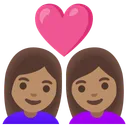 Couple with Heart: Woman, Woman, Medium Skin Tone
