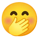 입에 손을 대고 있는 얼굴
