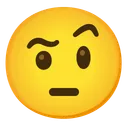 눈썹이 올라간 얼굴