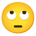 눈을 굴리는 얼굴