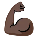 구부러진 이두근: 어두운 피부 톤