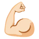 구부러진 이두근: 밝은 피부 톤