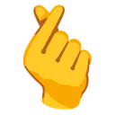 검지와 엄지를 교차한 손