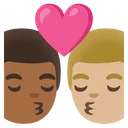 Kiss: Man, Man, Medium-Dark Skin Tone, Medium-Light Skin Tone