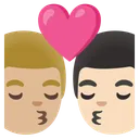 Kiss: Man, Man, Medium-Light Skin Tone, Light Skin Tone